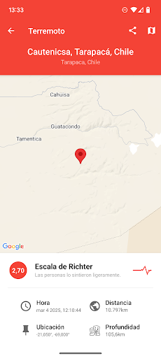 Captura de pantalla de Mis Alertas de Terremotos