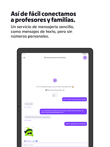 Captura de pantalla de ClassDojo: Aula y casa
