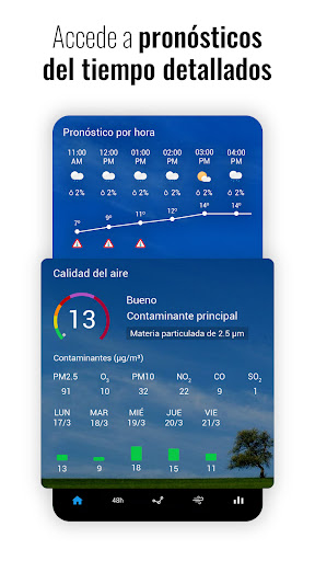 Captura de pantalla de Reloj giratorio Sense y clima