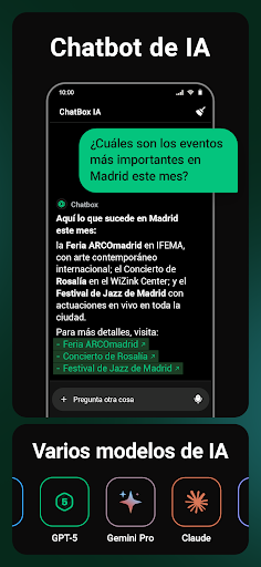 Captura de pantalla de ChatBox: Chat de IA en español
