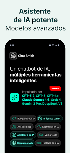 Captura de pantalla de Chat Smith: Chatbot IA Español