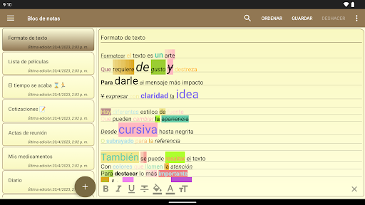 Captura de pantalla de Bloc de notas - notas simples