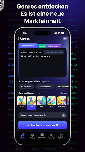 Donna KI Lied Musik Generator Screenshot