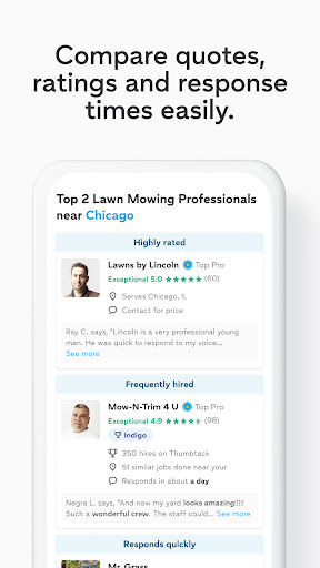 Captura de pantalla de Thumbtack: Hire Service Pros