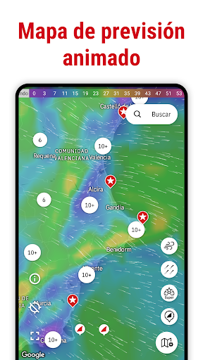 Captura de pantalla de Windfinder: Viento y clima