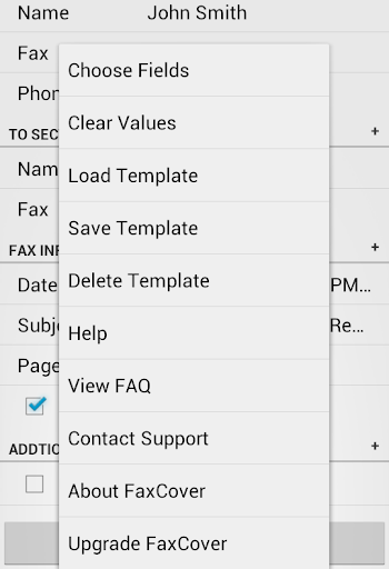 Captura de pantalla de FaxCover Pro Create Cover Page