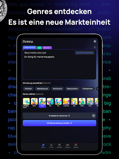 Donna KI Lied Musik Generator Screenshot