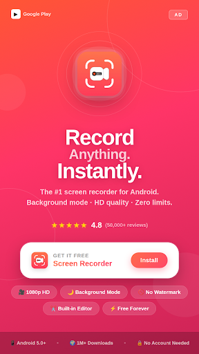 Background Video Recorder App screenshot