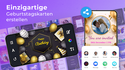 Einladungskarte zum Geburtstag Screenshot