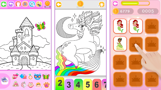 Captura de pantalla de Princess Coloring Book Glitter