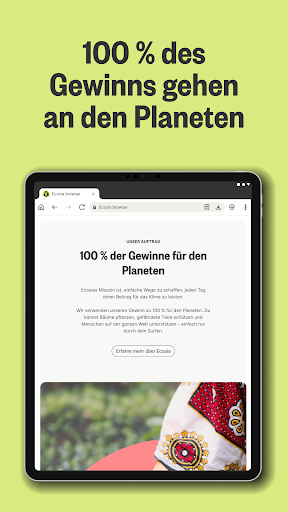 Ecosia Klimapositiver Browser Screenshot