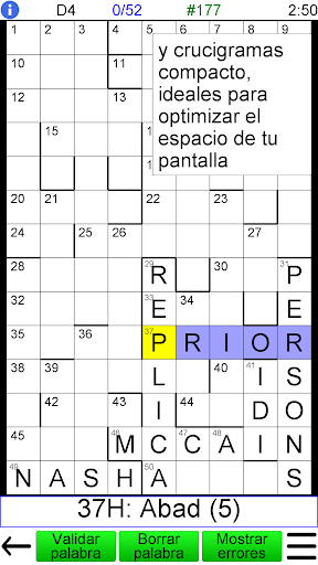 Captura de pantalla de Crucigrama Español