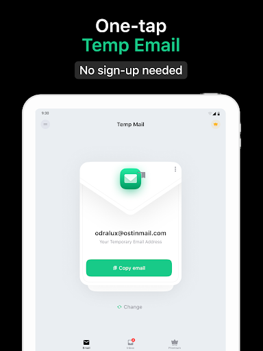 Captura de pantalla de Temp Mail - Correo temporal