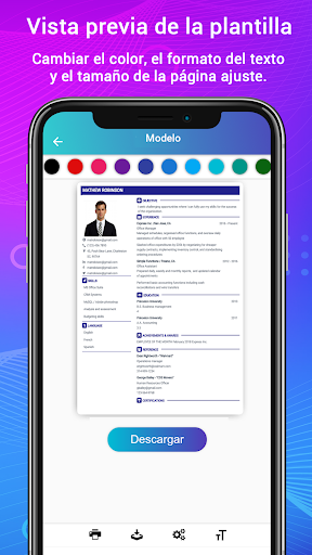 Captura de pantalla de Currículum vítae Crear CV PDF