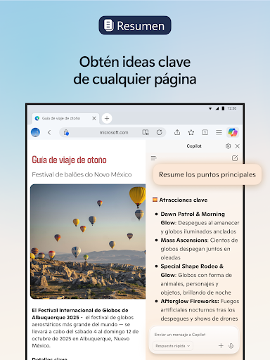 Captura de pantalla de Microsoft Edge:navegador de IA