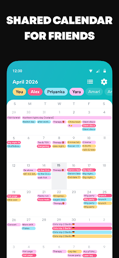 Captura de pantalla de Howbout: shared calendar