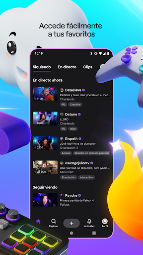 Captura de pantalla de Twitch: emisiones en directo