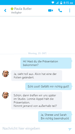 Skype for Business for Android Screenshot