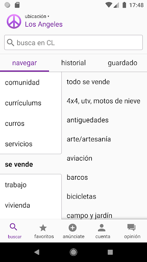 Captura de pantalla de craigslist