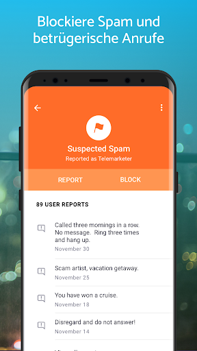 Hiya - Anrufe erkennen/blocken Screenshot