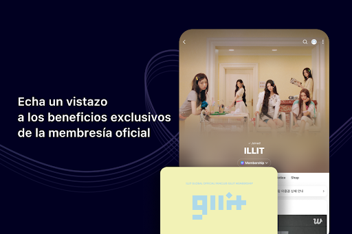 Captura de pantalla de Weverse, Acércate a tu artista