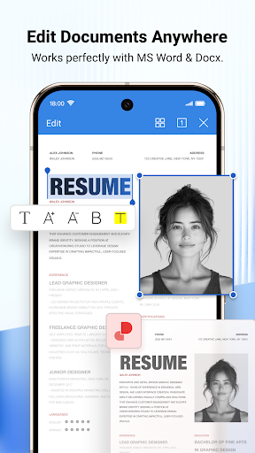Captura de pantalla de WPS Office: PDF, Word, Excel