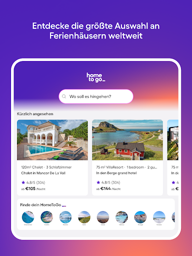 Ferienhäuser buchen – HomeToGo Screenshot