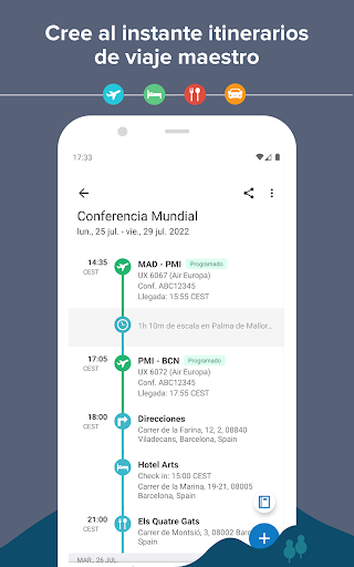 Captura de pantalla de TripIt: Planificador de viajes