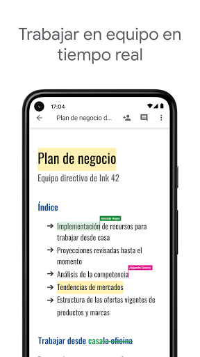 Captura de pantalla de Documentos de Google