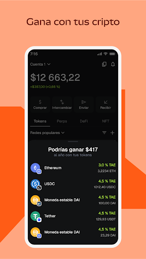 Captura de pantalla de MetaMask - Billetera de cripto