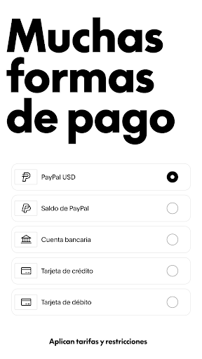 Captura de pantalla de Xoom Money Transfer