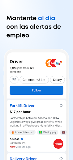 Captura de pantalla de Jooble - Búsqueda de empleo