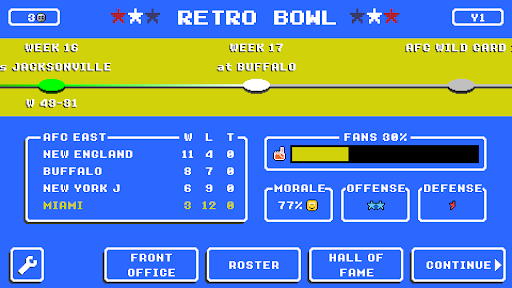 Captura de pantalla de Retro Bowl