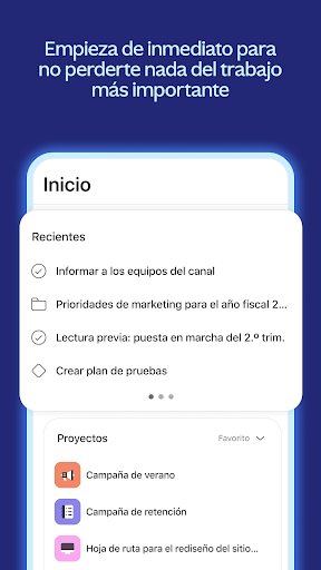 Captura de pantalla de Asana: gestión del trabajo