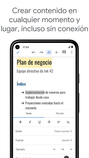 Captura de pantalla de Documentos de Google