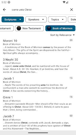 Captura de pantalla de Biblioteca del Evangelio