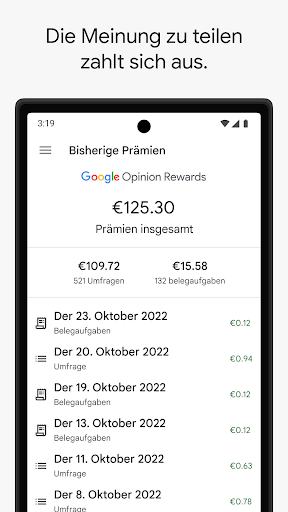 Google Umfrage-App Screenshot