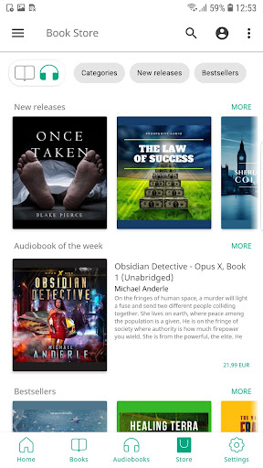 Captura de pantalla de PocketBook libro