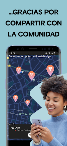 Captura de pantalla de WiFi Password Map Instabridge