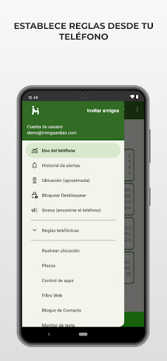 Captura de pantalla de MMGuardian App para Padres