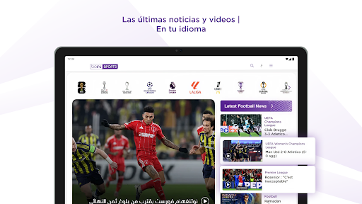 Captura de pantalla de beIN SPORTS