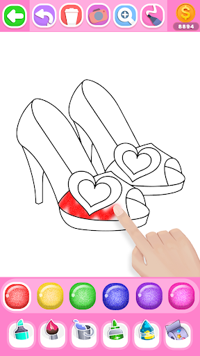 Dress Coloring Game Glitter Screenshot