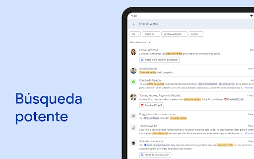 Captura de pantalla de Google Chat