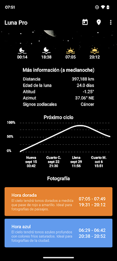 Captura de pantalla de Mi Fase Lunar Pro