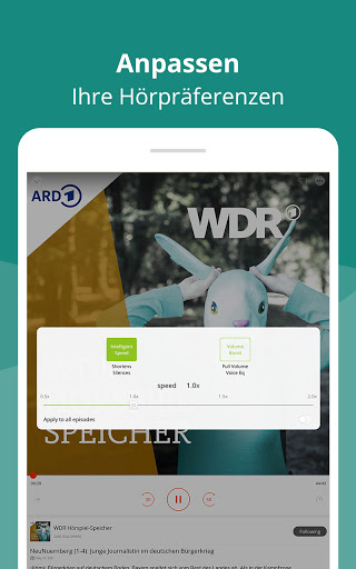 Pod Bean des Podcast-Players Screenshot