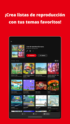 Captura de pantalla de Nintendo Music