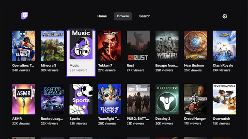 Captura de pantalla de Twitch: emisiones en directo