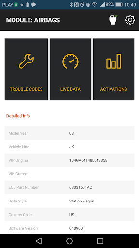 Captura de pantalla de OBD JScan