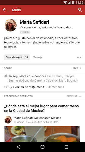 Captura de pantalla de Quora