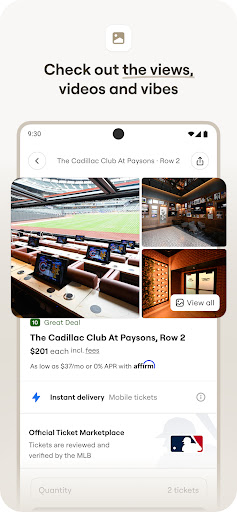 Captura de pantalla de SeatGeek – Tickets to Events